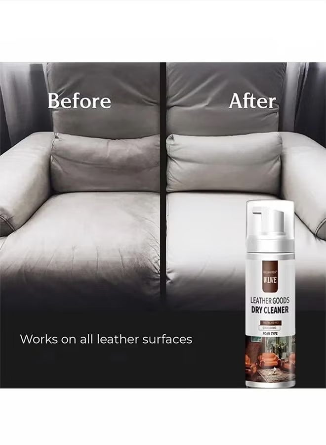 WILLIAM WEIR Leather Goods Dry Cleaner- Foam Cleaner Cleaning Remove Dirt Stain and Grime Suitable for Car Interiors Seats Furniture Couches Sofa Shoes Boots Bags and More 200ml - Image 4